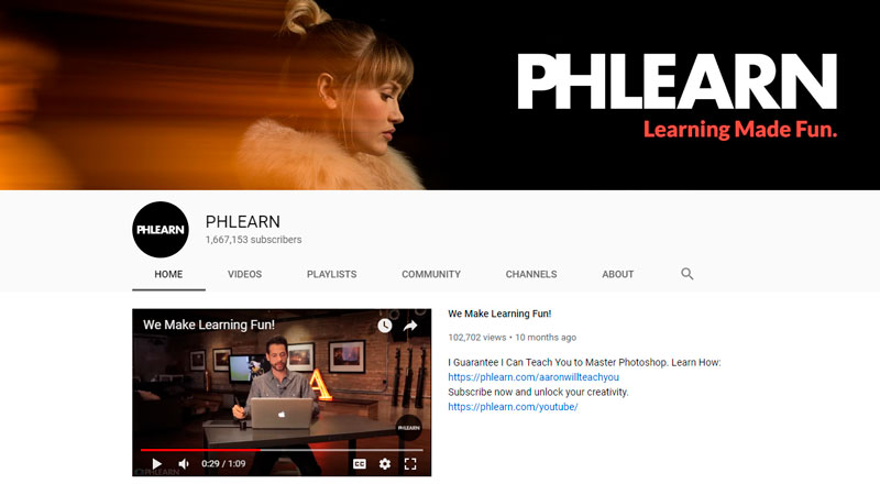 phlearn best Photoshop tutorials YouTube channels