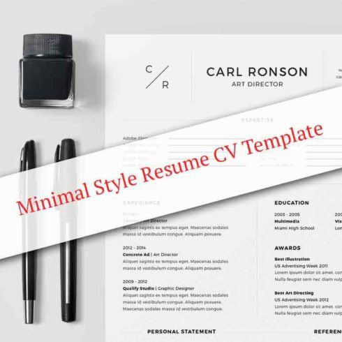 Minimal Style Resume CV Template