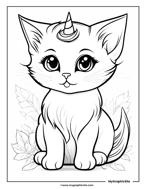 unicorn cat coloring pages 13