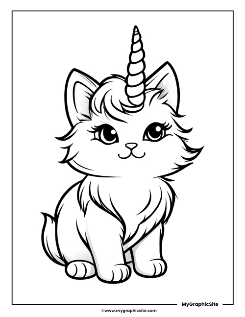 unicorn cat coloring pages 14