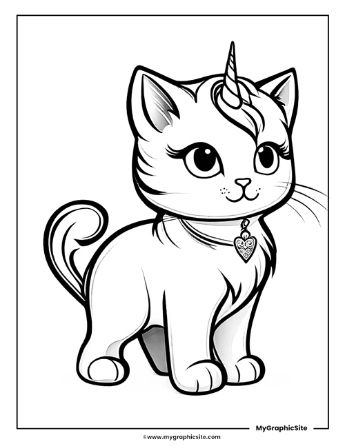 unicorn cat coloring pages 15