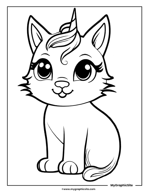 unicorn cat coloring pages 17