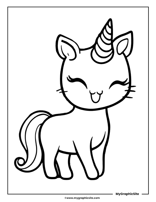 unicorn cat coloring pages 18
