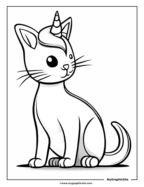 unicorn cat coloring pages 19