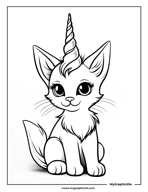 unicorn cat coloring pages