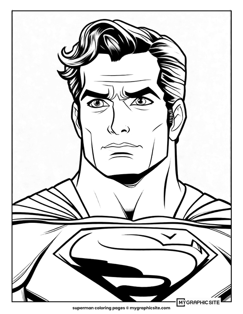 Superman coloring pages Easy 17 The Face of Superman, Coloring Pages Easy for kids