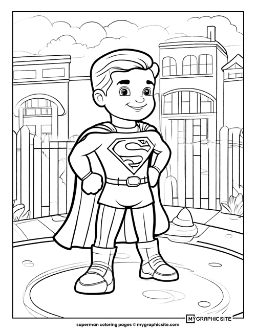 kids superman coloring pages 18 Kids Superman on playground coloring pages