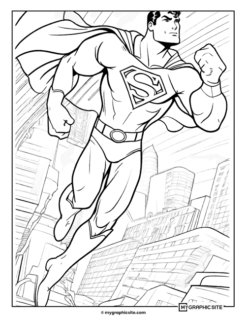 superman coloring pages 4 This is the image Superman flying in the Sky very fast coloring pages