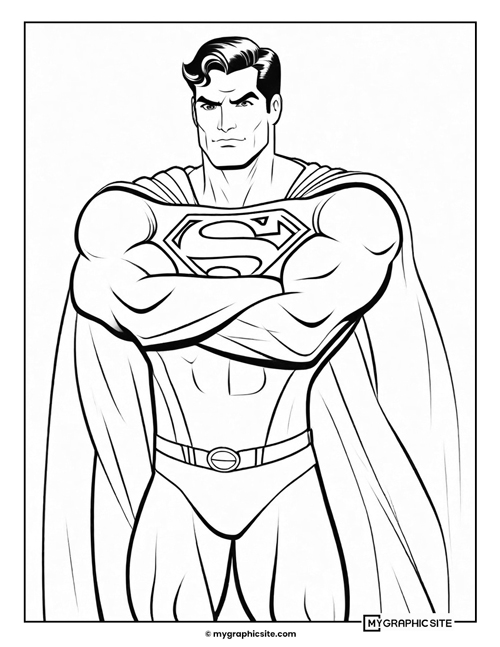 superman coloring pages free printable 8 This is an image of Superman's Hands clasped and coloring pages free printable. The very clear image that kids can color.
